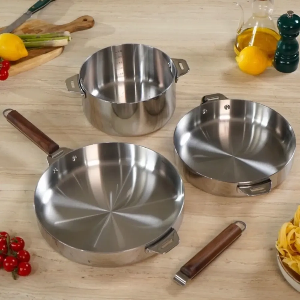 COOKUT >  PACK TRIO MERVEILLEUSE POÊLES & CASSEROLE INOX COOKUT